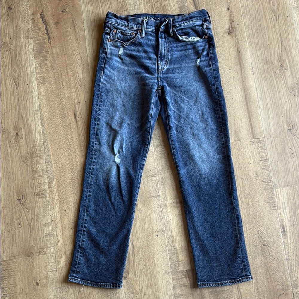 American Eagle Outfitters Blue Straight Jeans with Classic Fit